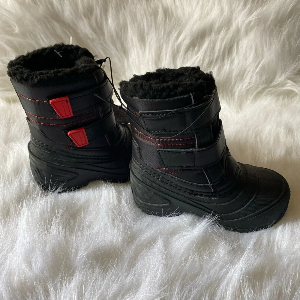Wonder Nation Boots Boys Size 6 Black Velcro Latch New With Tags‎ -5 F